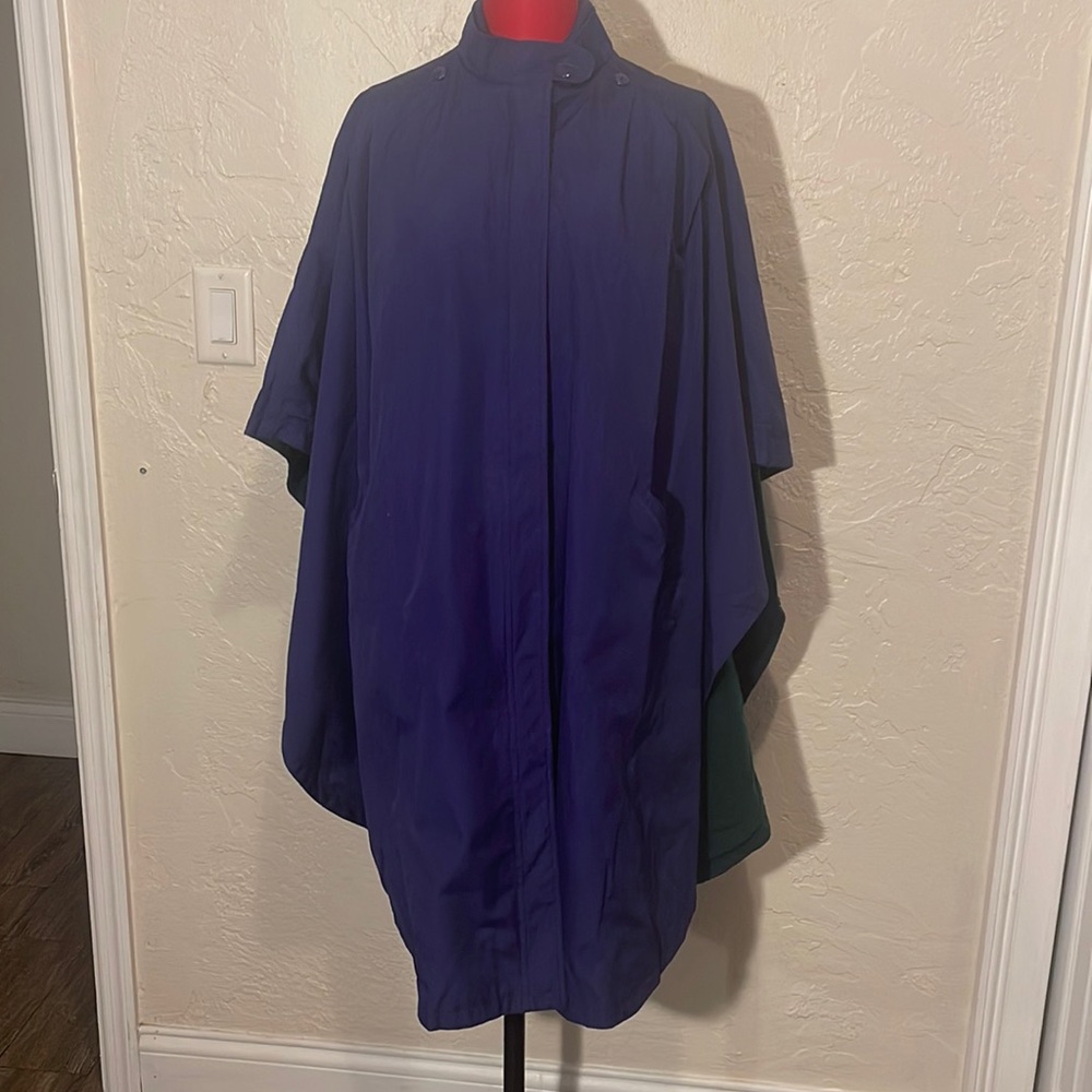 J Gallery Purple Cape with Green Knit Interior